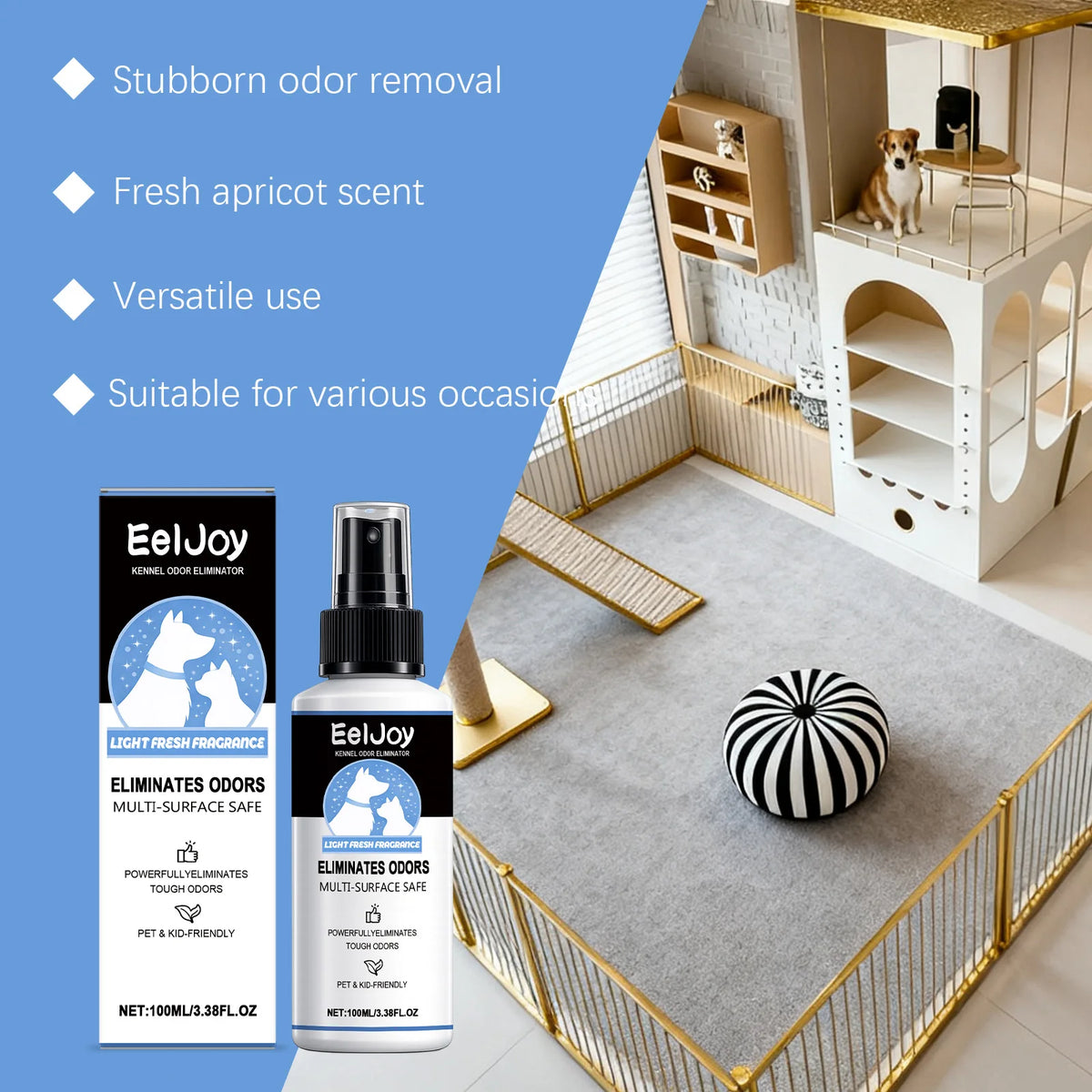 Gentle Pet Deodorizing Spray for Dogs and Cats Odor Control