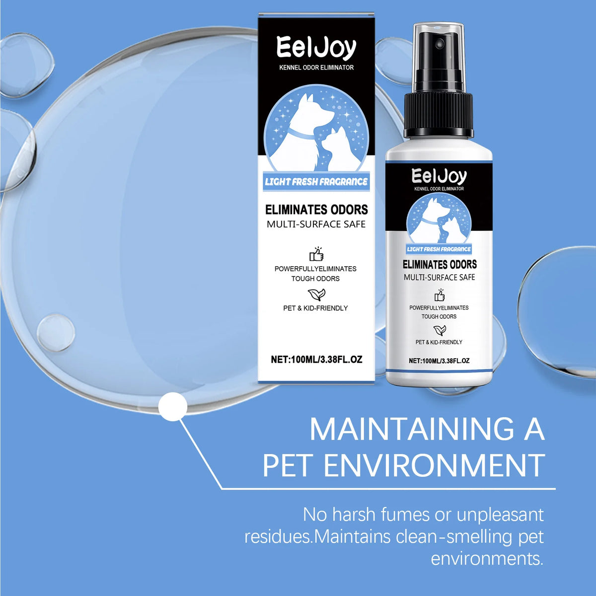 Gentle Pet Deodorizing Spray for Dogs and Cats Odor Control