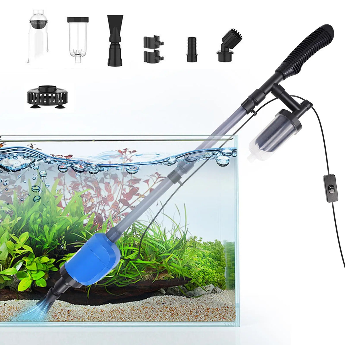 Electric Aquarium Gravel Cleaner and Automatic Water Changer Kit