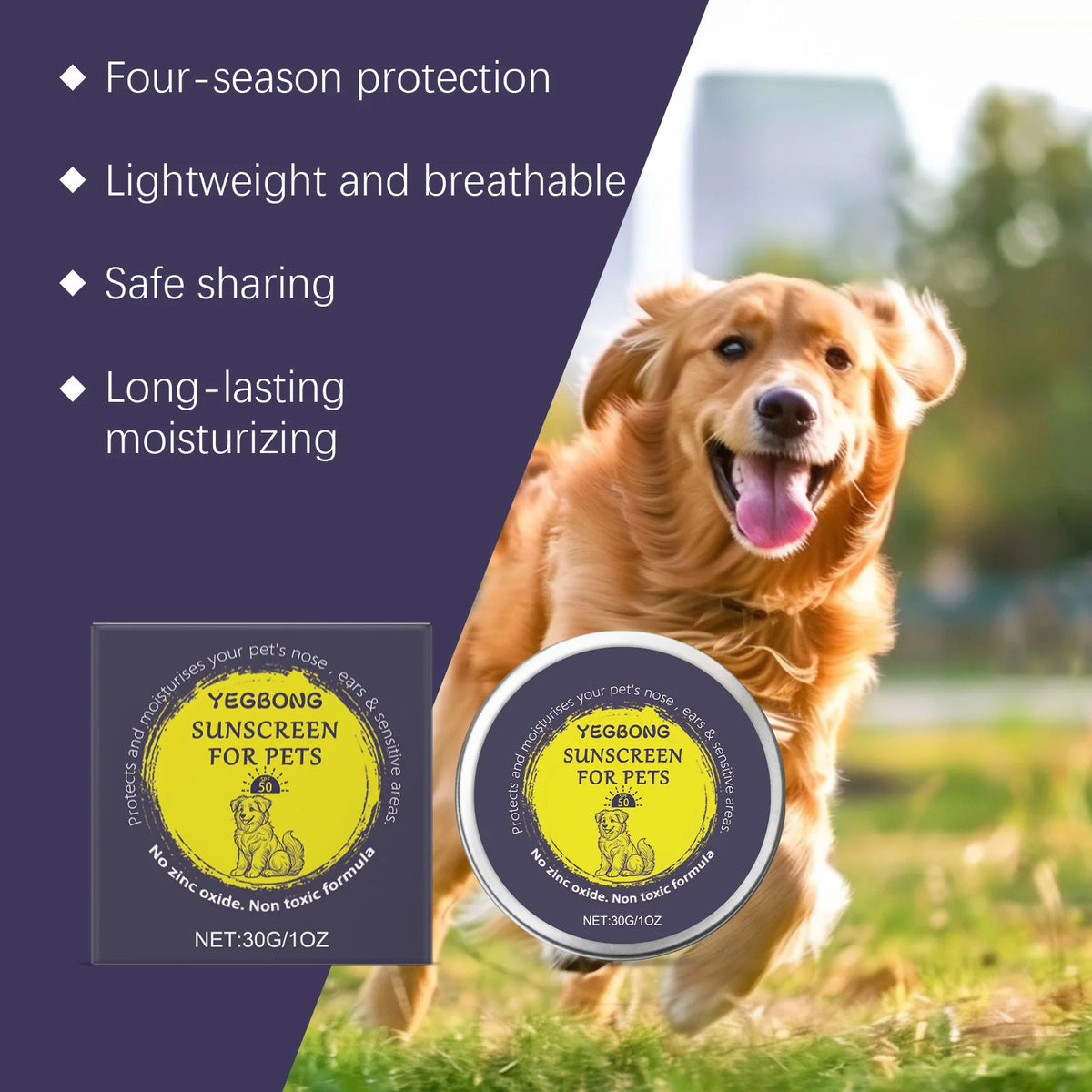 YEGBONG Pet Sunscreen Cream For Dogs And Cats Skin Protection