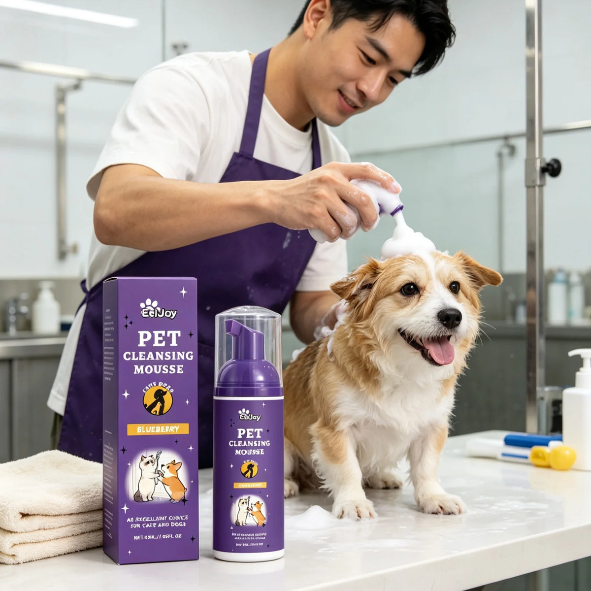 EelJoy Pet Grooming Foam Deep Cleansing Odor Control Skin Soothing