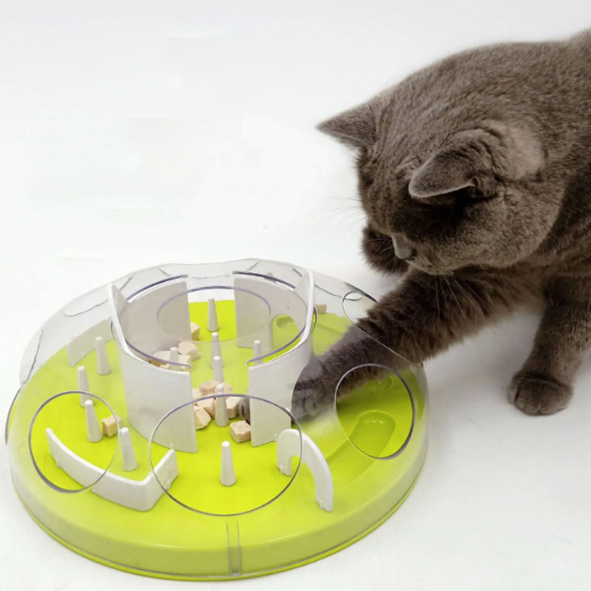 Interactive Cat Puzzle Feeder Toy for Enrichment and Exercise