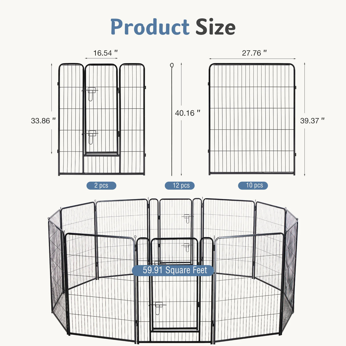 JHK Foldable Metal Dog Playpen for Indoor and Outdoor Exercise