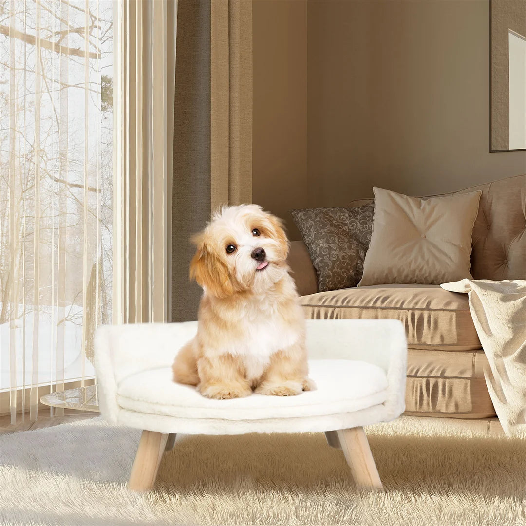 BINGOPAW Plush Cat Bed Nesting Chair With Waterproof Cushion