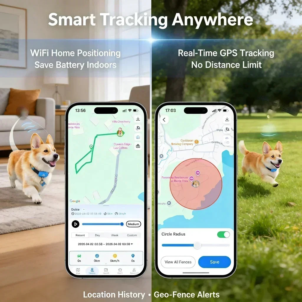 WANWAYTECH 4G GPS Pet Tracker With Real-Time Location Tracking