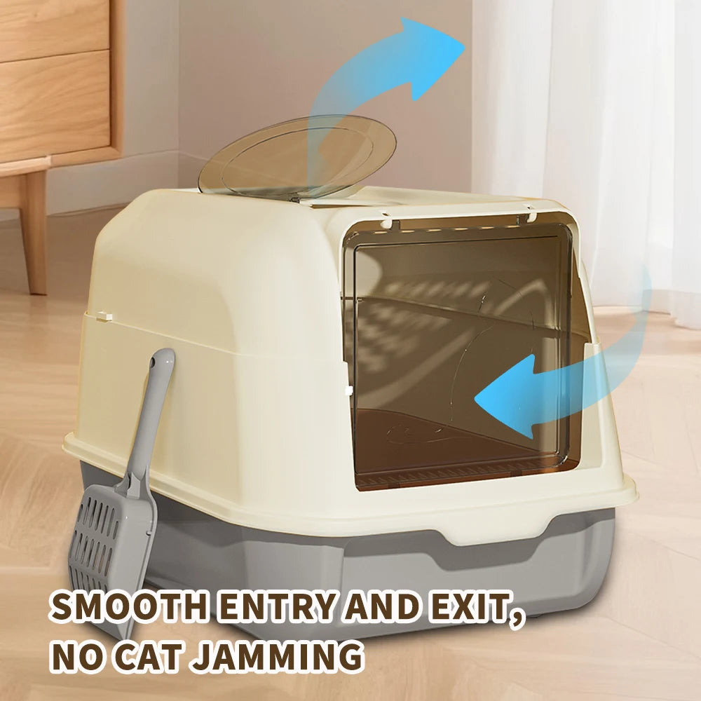 Double Door Cat Litter Box For Multi Cat Households
