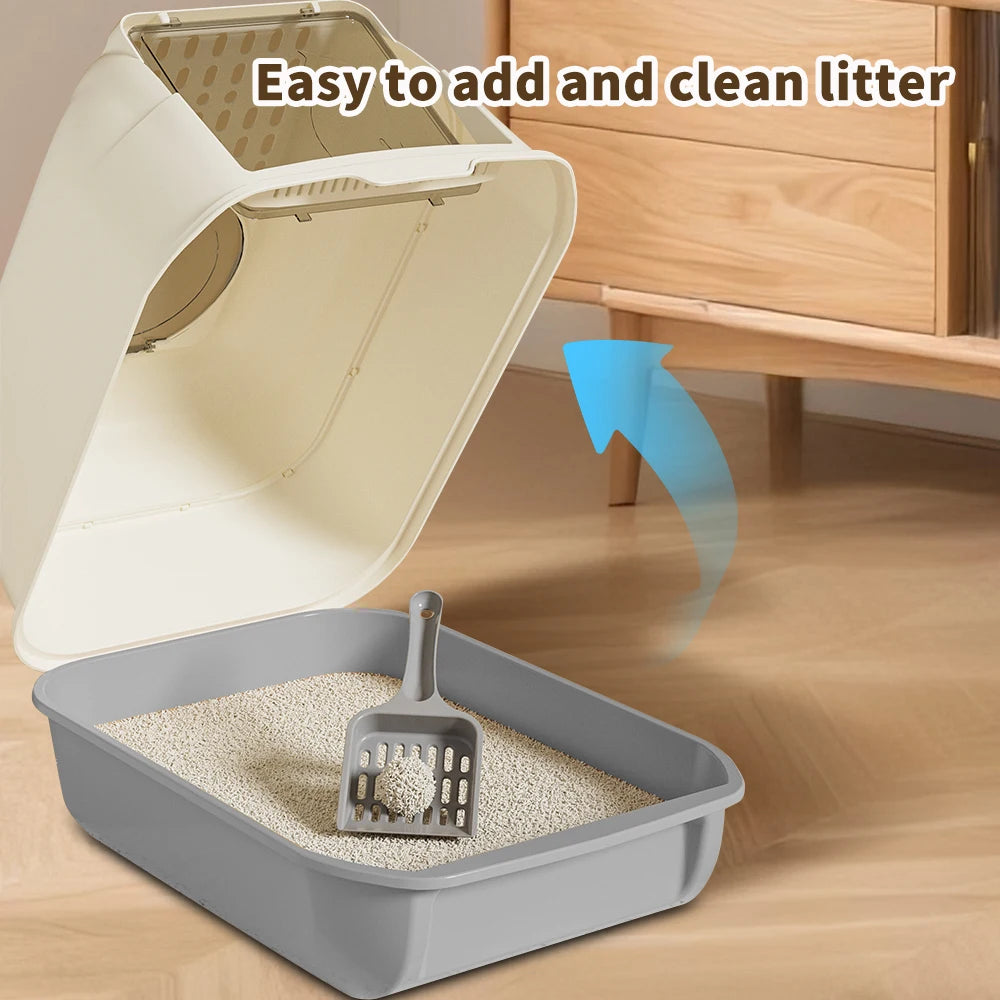 Double Door Cat Litter Box For Multi Cat Households