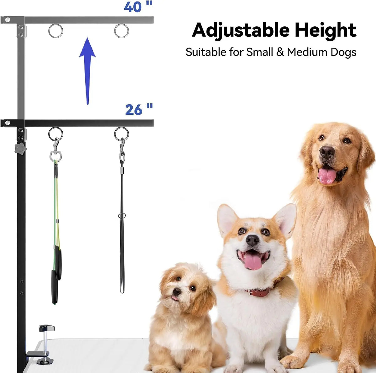 Adjustable Pet Grooming Hammock With Table Clamp Grooming Arm