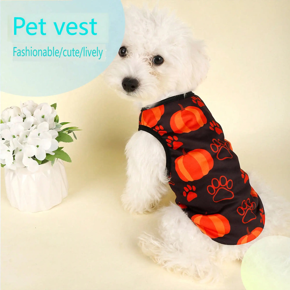 Pumpkin Print Dog Costume Shirt For Holiday Parties And Festivals