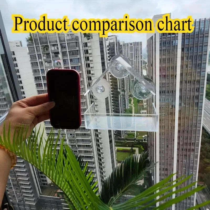 Window Mounted Acrylic Bird Feeder House For Outdoor Wild Birds