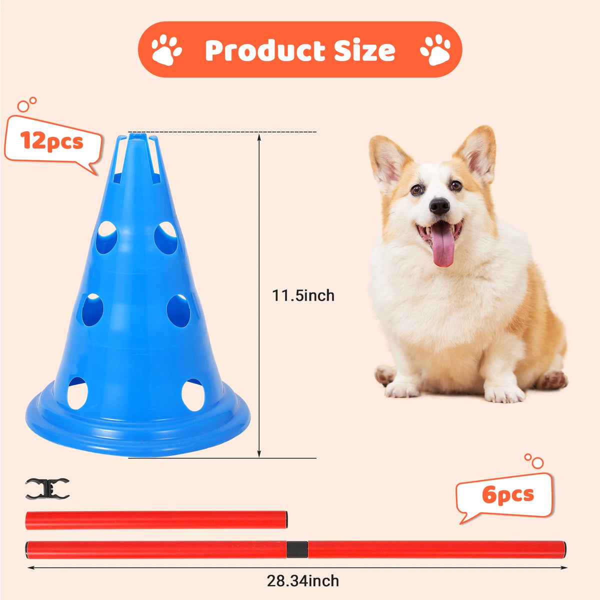 Dog Agility Hurdle Training Set With Adjustable Jump Heights