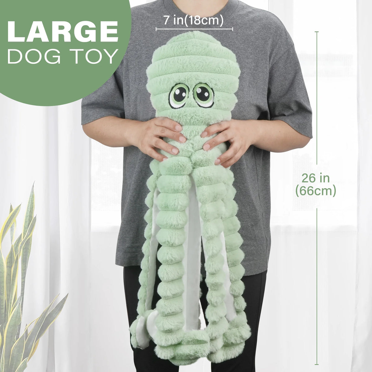 Octopus Squeaky Plush Dog Toy Interactive Chew And Grinding Toy