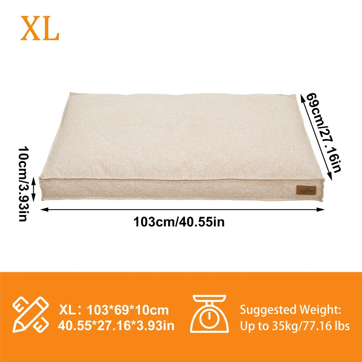 BINGOPAW Waterproof Foam Dog Crate Pad With Linen Cover