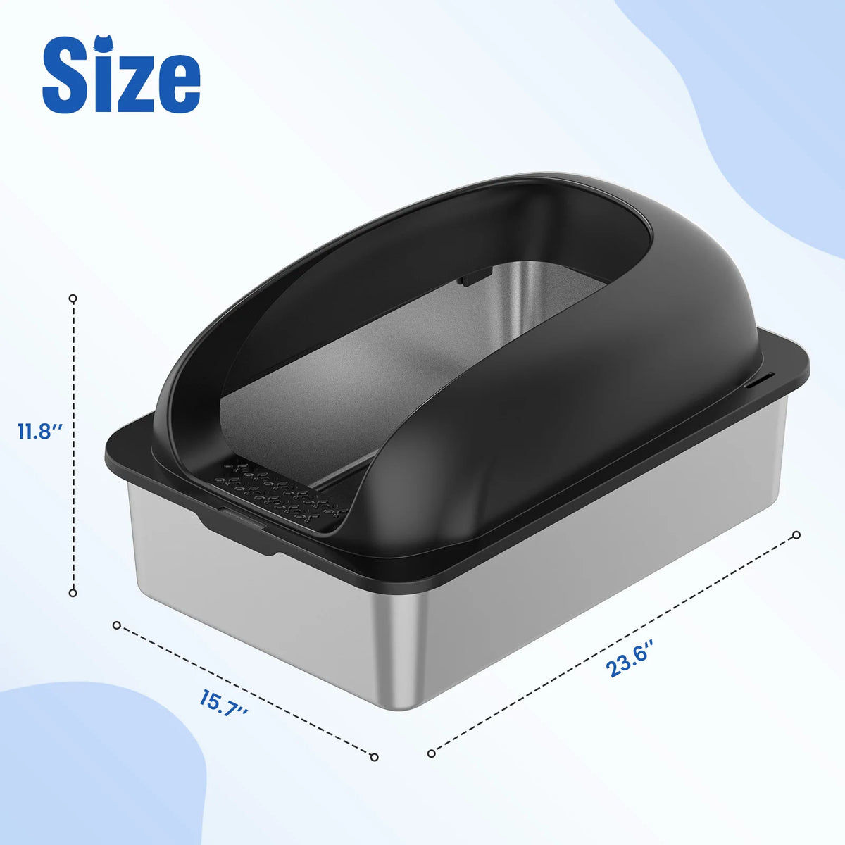 Stainless Steel Cat Litter Box With Lid And Cleaning Scoop