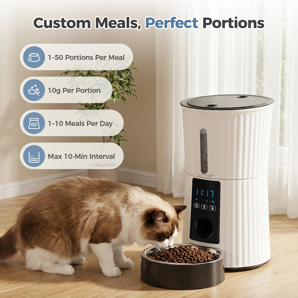 JHK Smart WiFi Automatic Cat Feeder With App Control