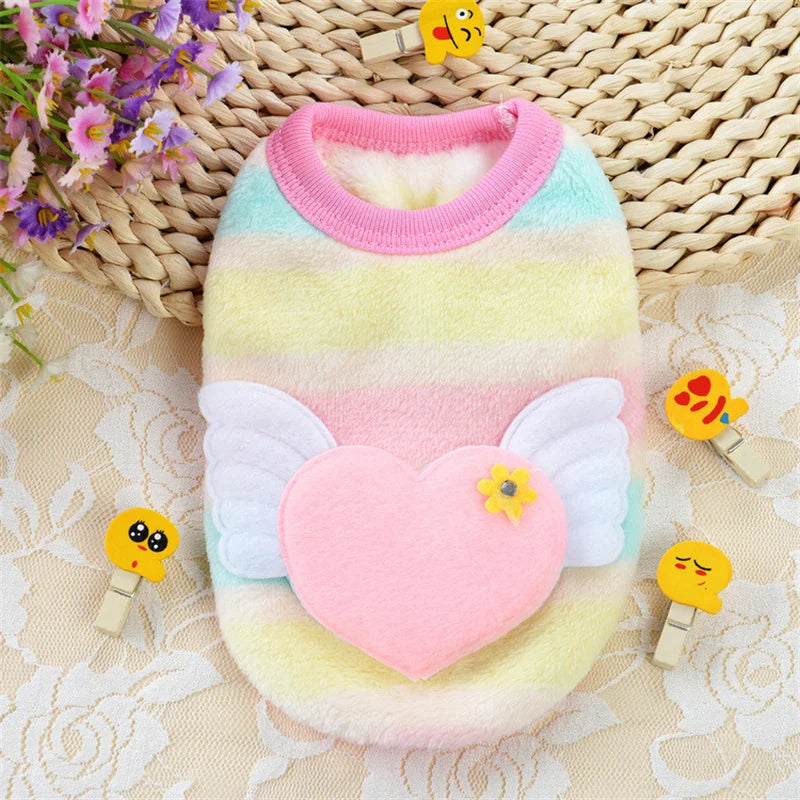 Cute Print Dog Sweater Warm Fleece Pullover For Small Dogs
