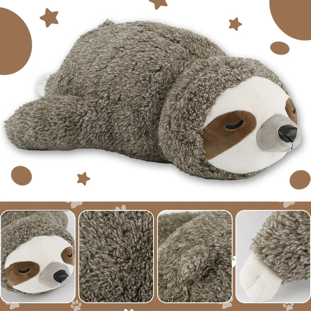 Heartbeat Puppy Sloth Plush Dog Toy for Calming Comfort