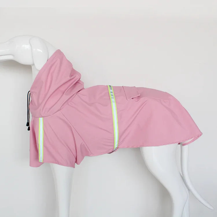 Waterproof Hooded Dog Raincoat With Reflective Details