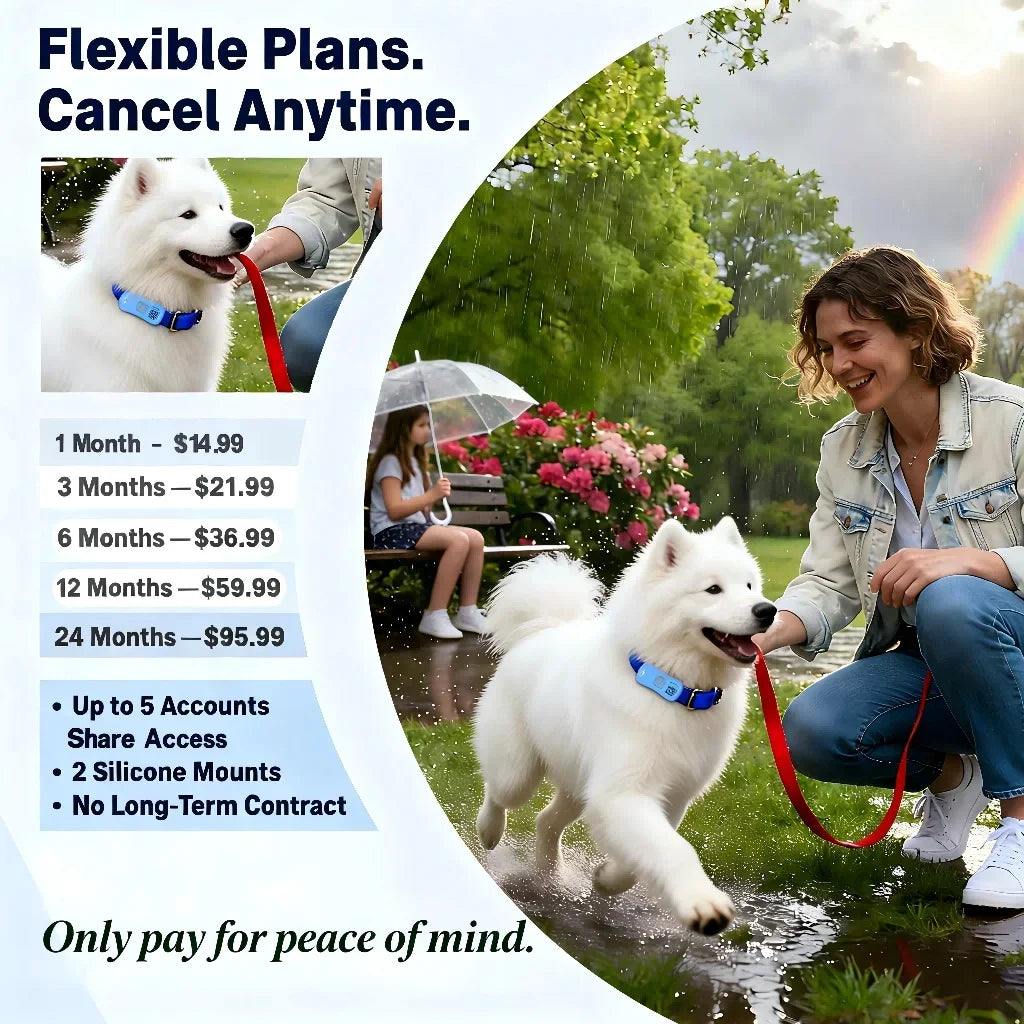 WANWAYTECH GPS Pet Tracker for Dogs and Cats QR Locator
