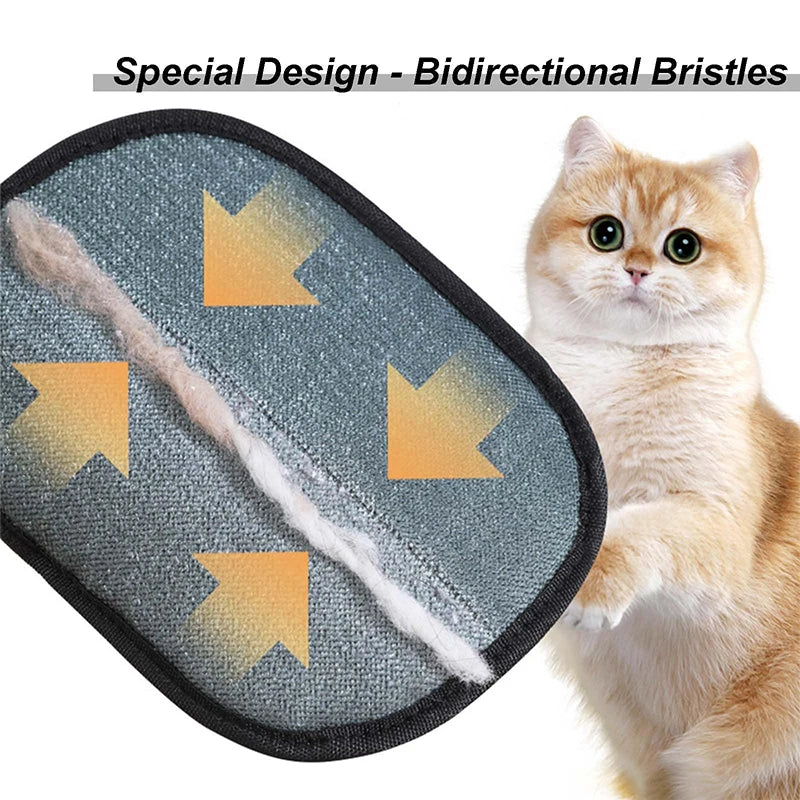 Reusable Pet Hair Remover Gloves With Lint Roller Grooming Tool