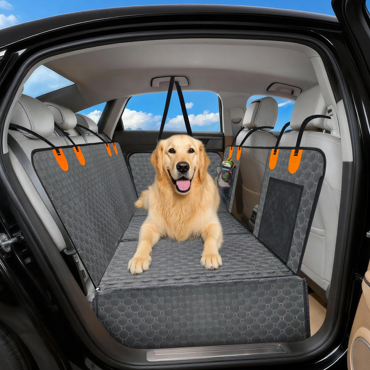 Hard Bottom Dog Car Seat Cover Waterproof Back Seat Protector