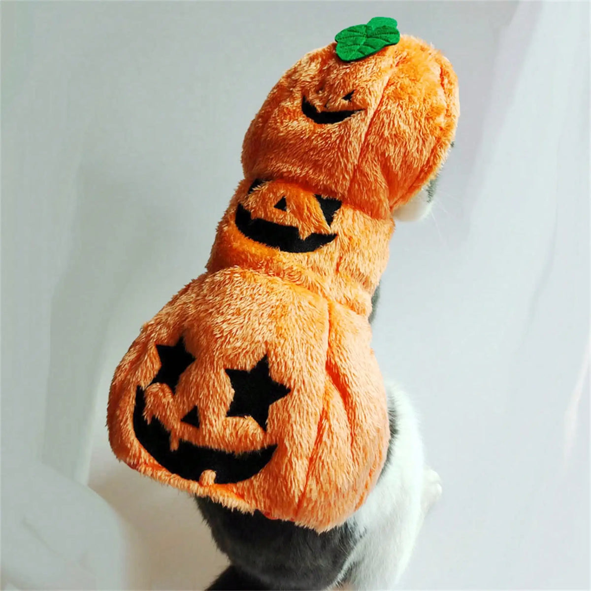 Halloween Pumpkin Costume Hoodie For Dogs Warm Fleece Pet Cosplay