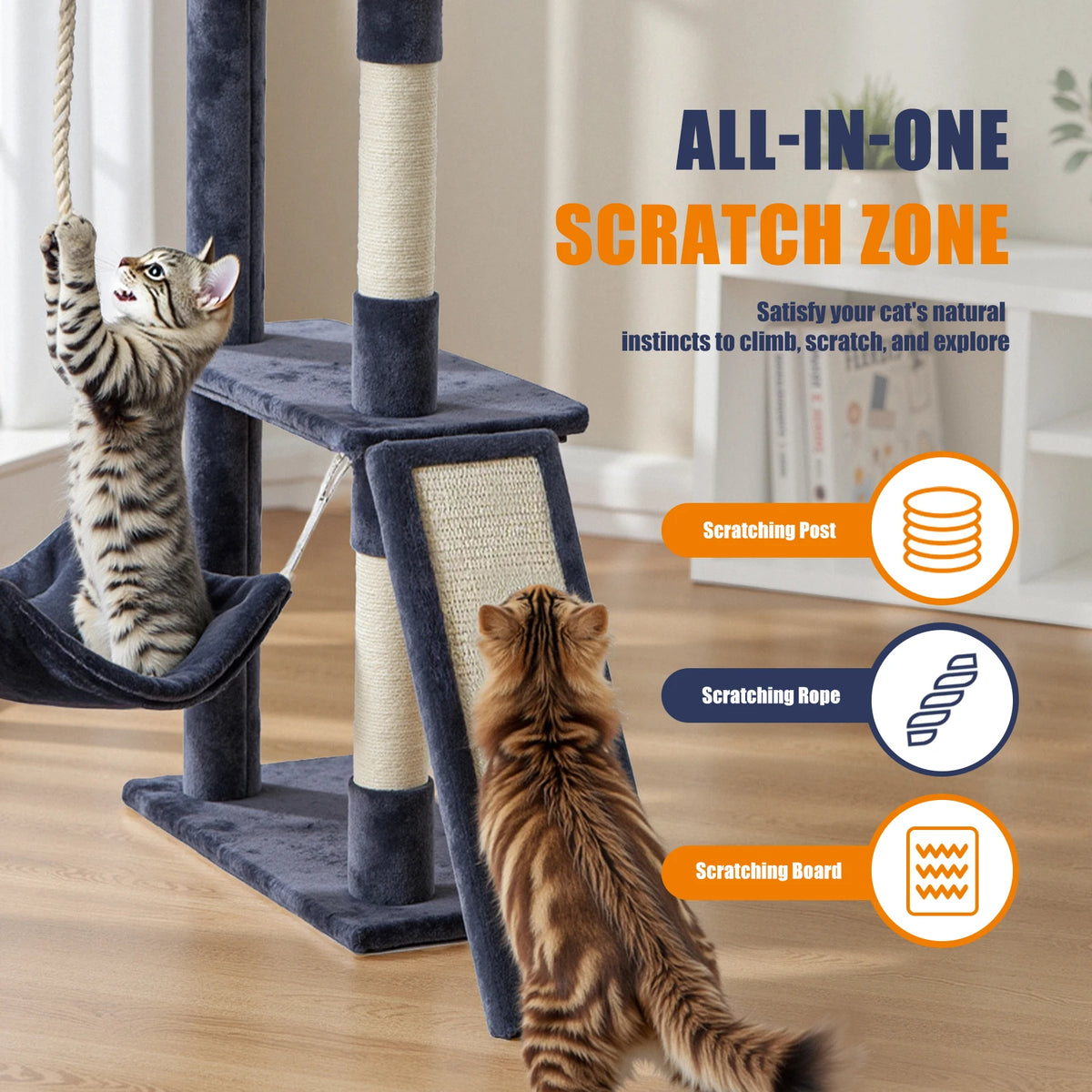 JHK Cat Tree With Multiple Levels And Scratching Posts