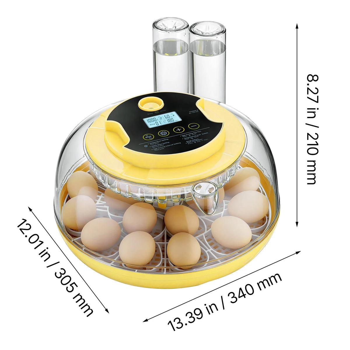Egg Incubator With LED Candler Temperature Display And Humidity Control