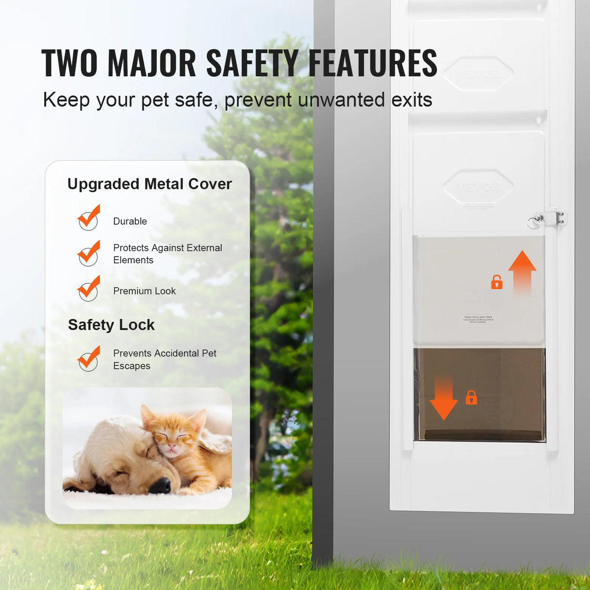 SucceBuy Adjustable Sliding Glass Door Pet Door For Dogs