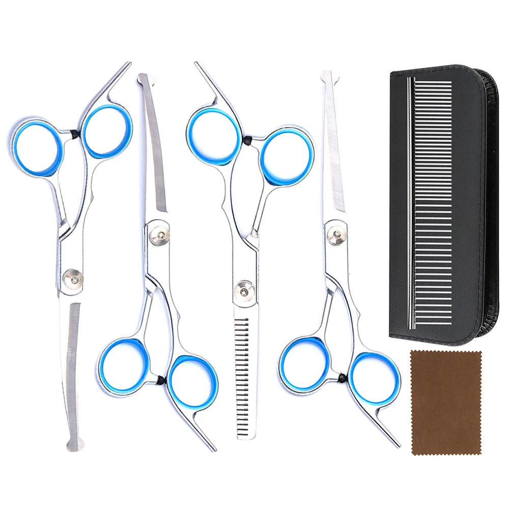 Titanium Coated Stainless Steel Pet Grooming Scissors With Round Tip