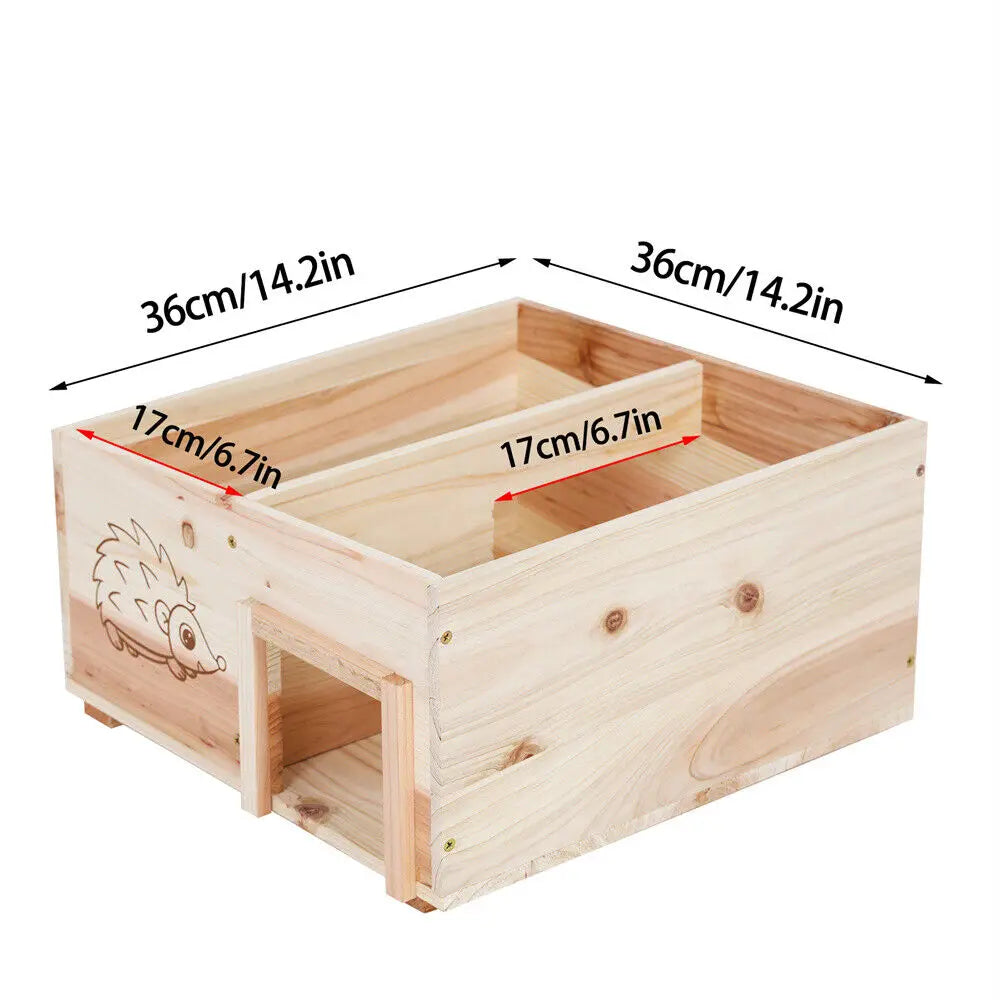 Wooden Hedgehog House With Removable Roof Predator Proof Shelter Box