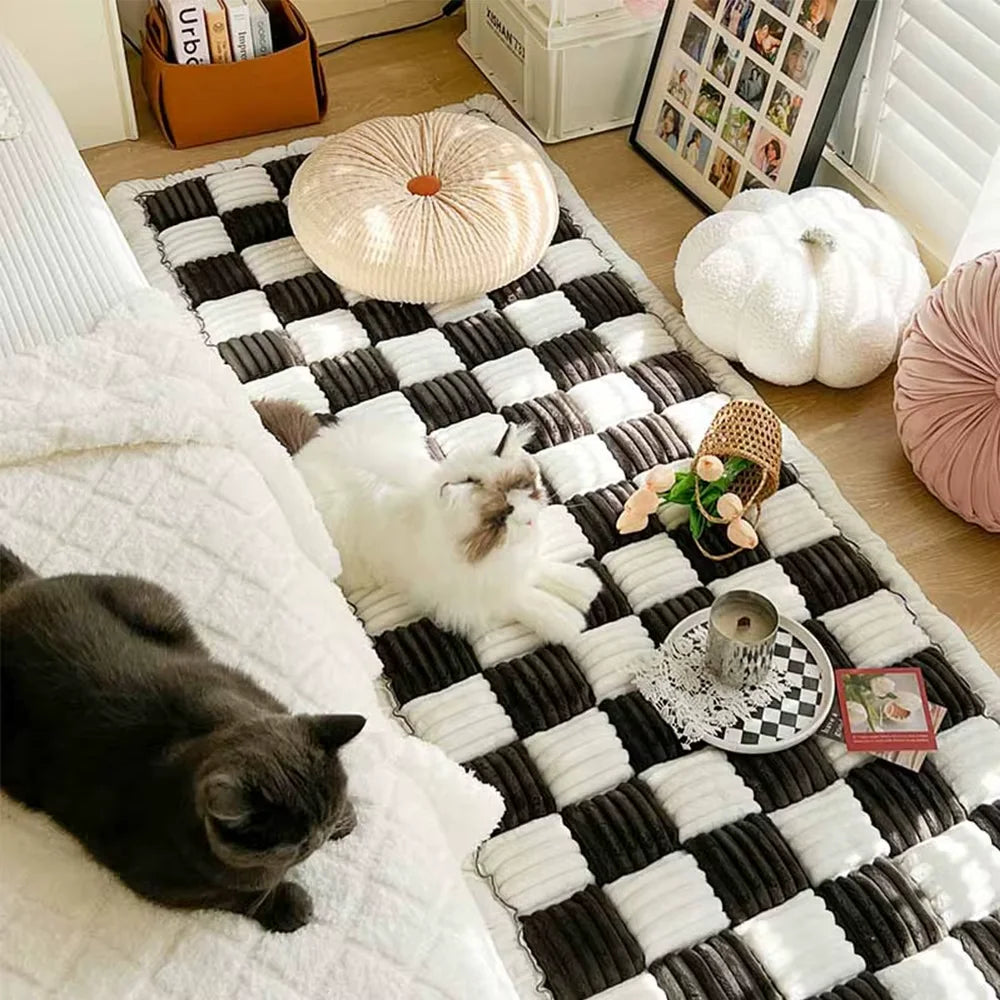 CWV Waterproof Plaid Pet Bed Mat Furniture Protector