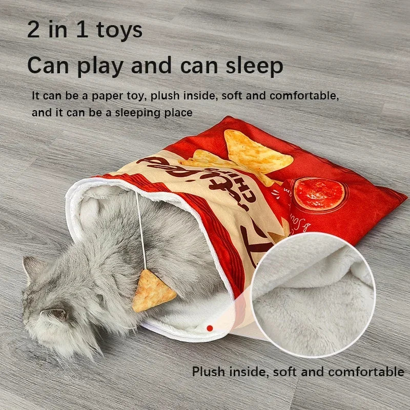Interactive Collapsible Cat Tunnel Toy With Plush Ball for Kittens
