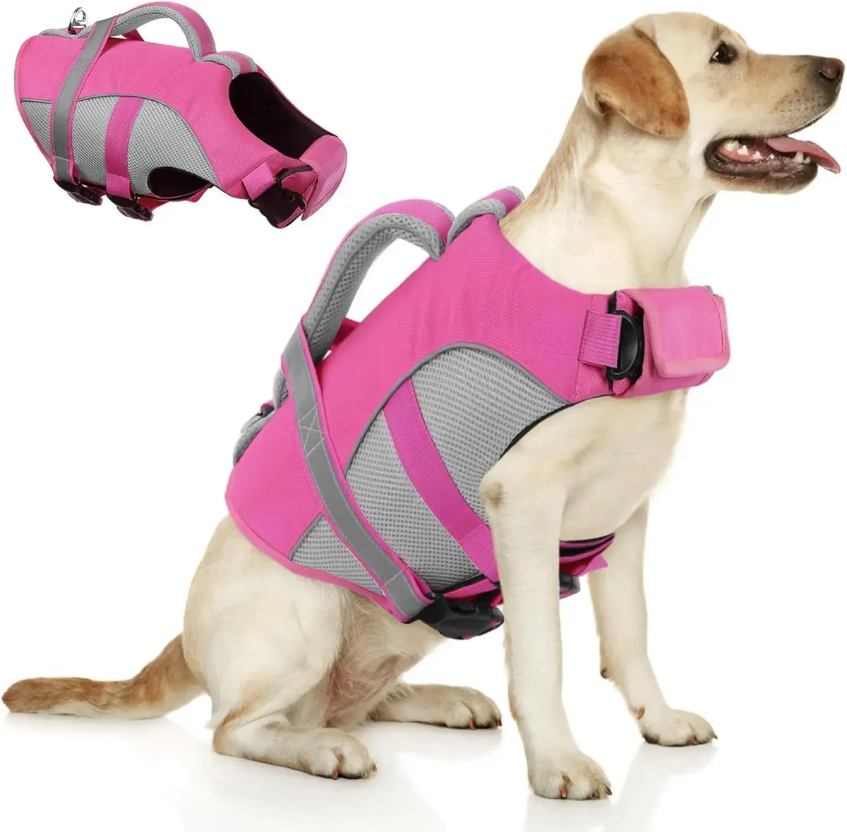 Durable Mesh Dog Life Jacket With Reflective Rescue Handle