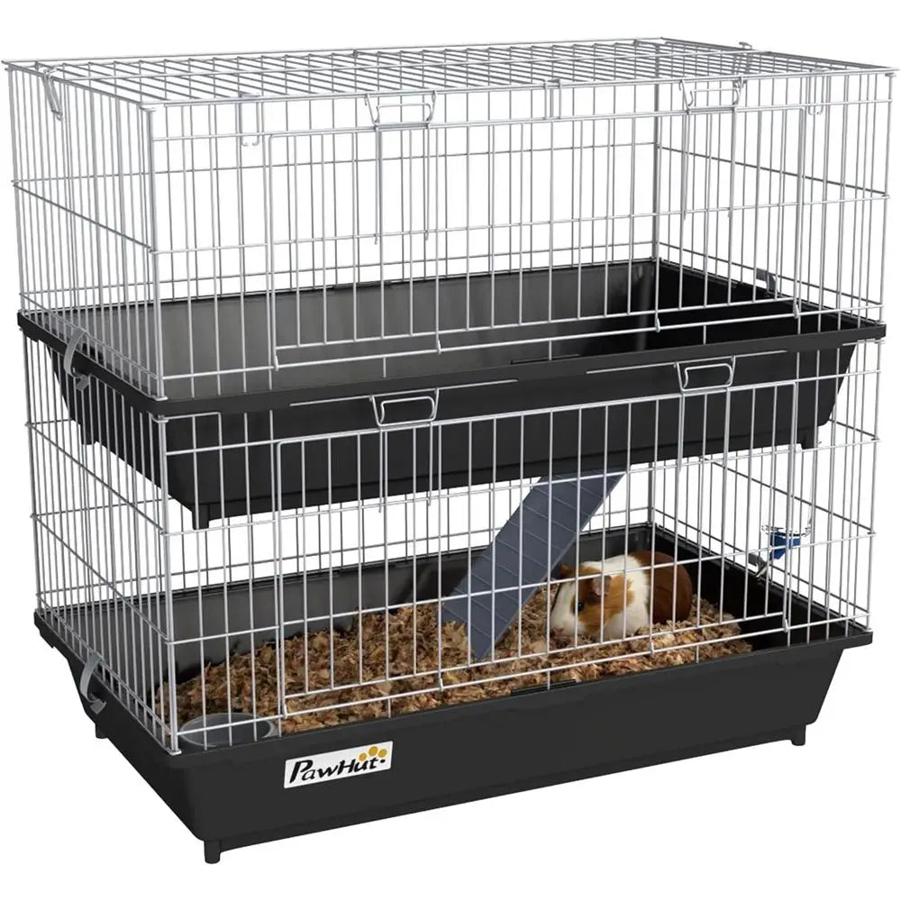 Two Tier Small Animal Cage With Dish Bottle And Platforms