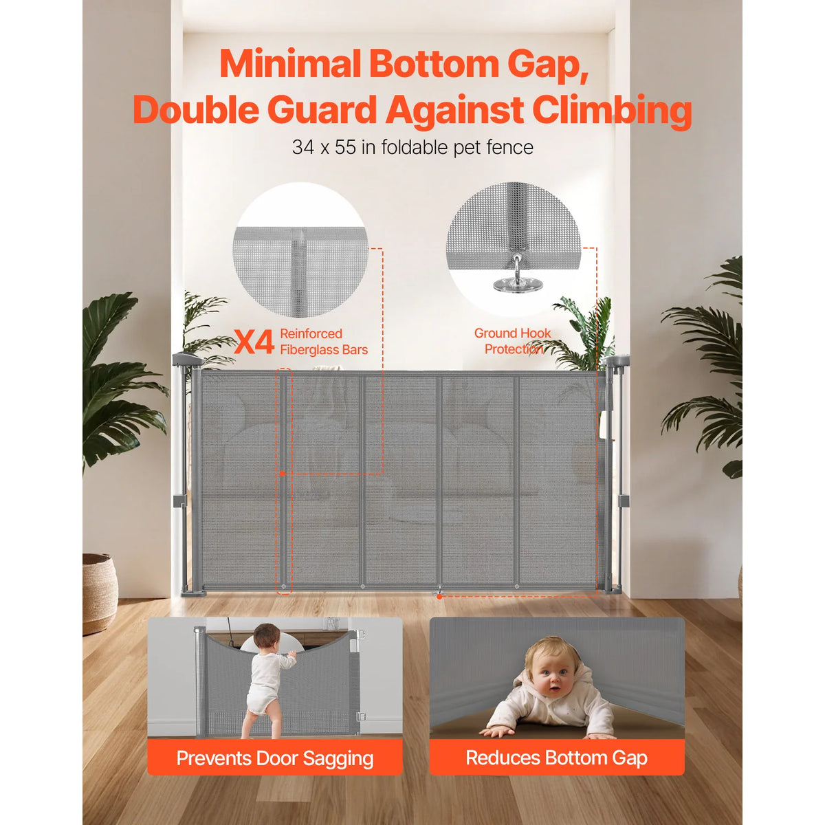 SucceBuy Retractable Baby Gate for Child and Pet Safety