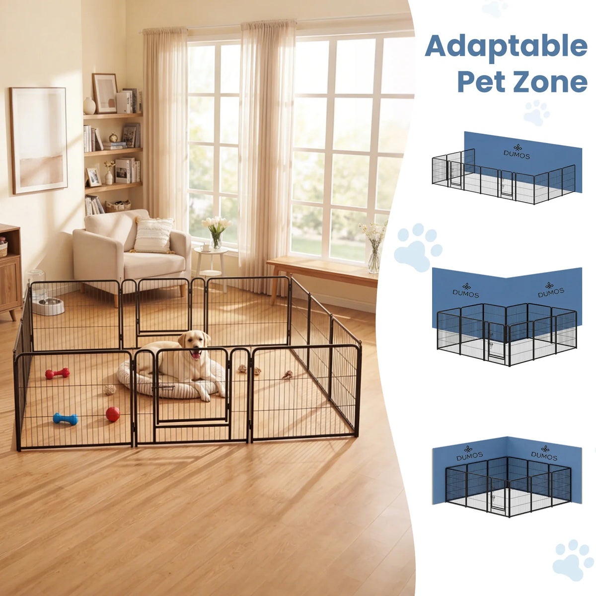 JHK Foldable Metal Dog Playpen for Indoor and Outdoor Exercise