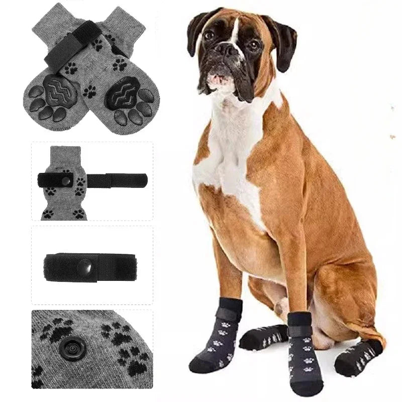 Adjustable Non Slip Dog Socks With Paw Protection For Floors