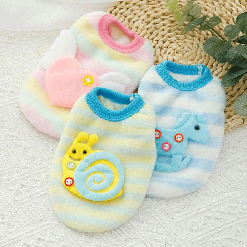 Cute Print Dog Sweater Warm Fleece Pullover For Small Dogs
