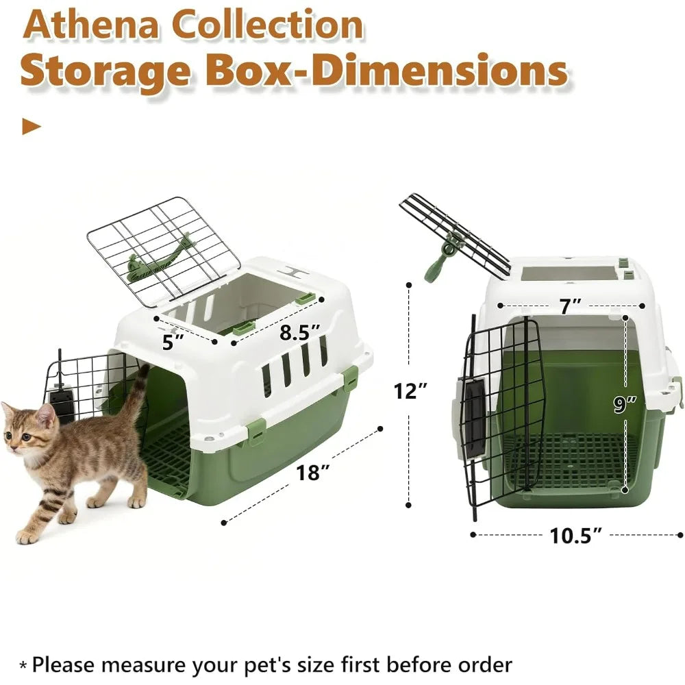 Athena Collection Hard Sided Pet Carrier Two Doors And Ventilation