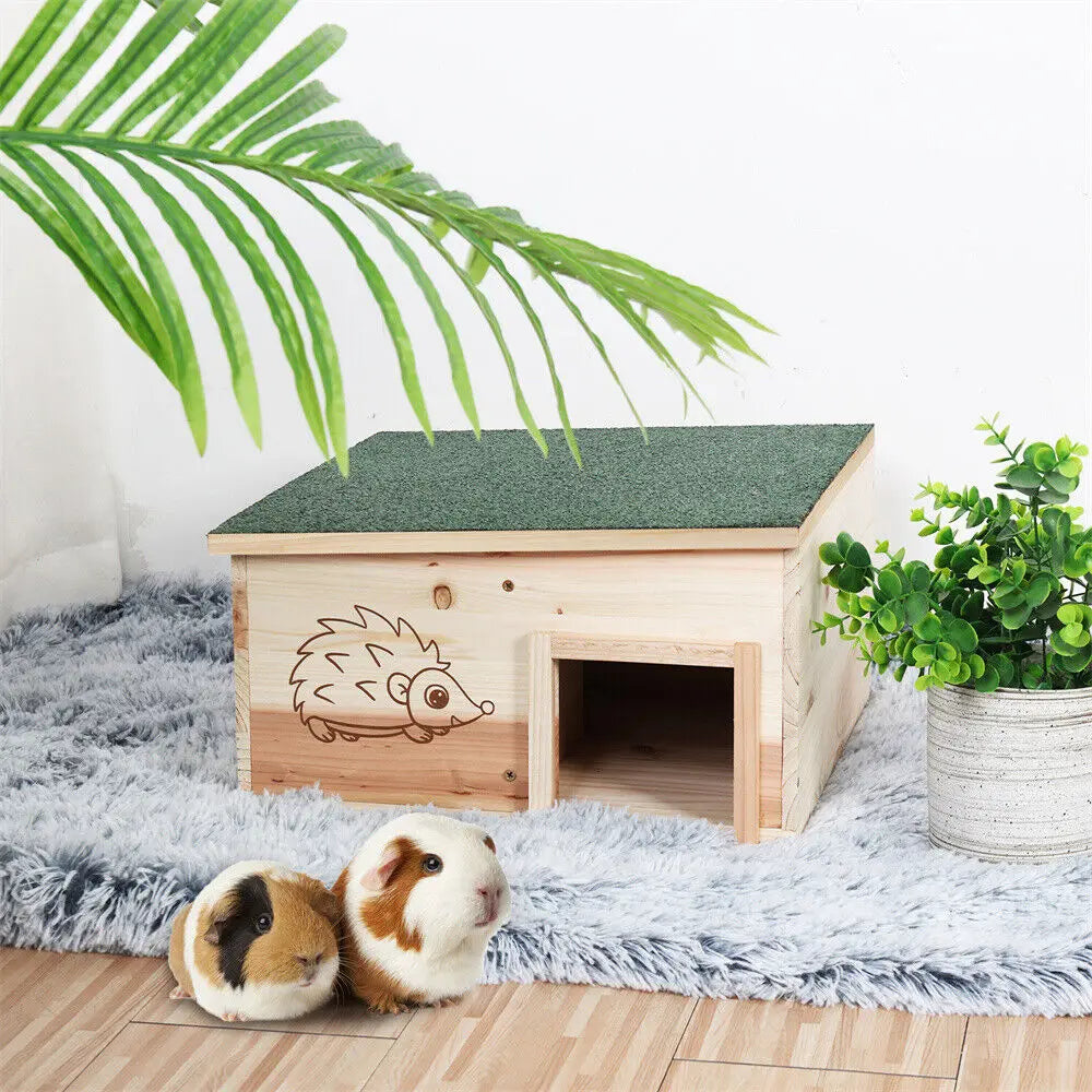 Wooden Hedgehog House With Removable Roof Predator Proof Shelter Box