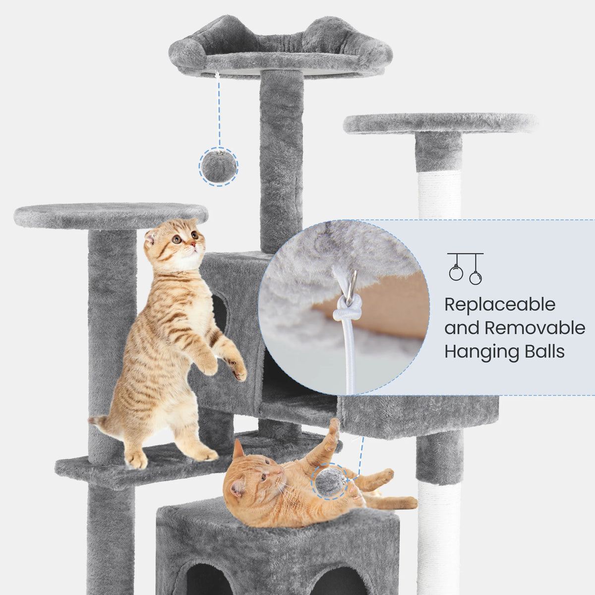 MCQ Multi-Level Cat Tree Tower With Scratching Posts And Toys