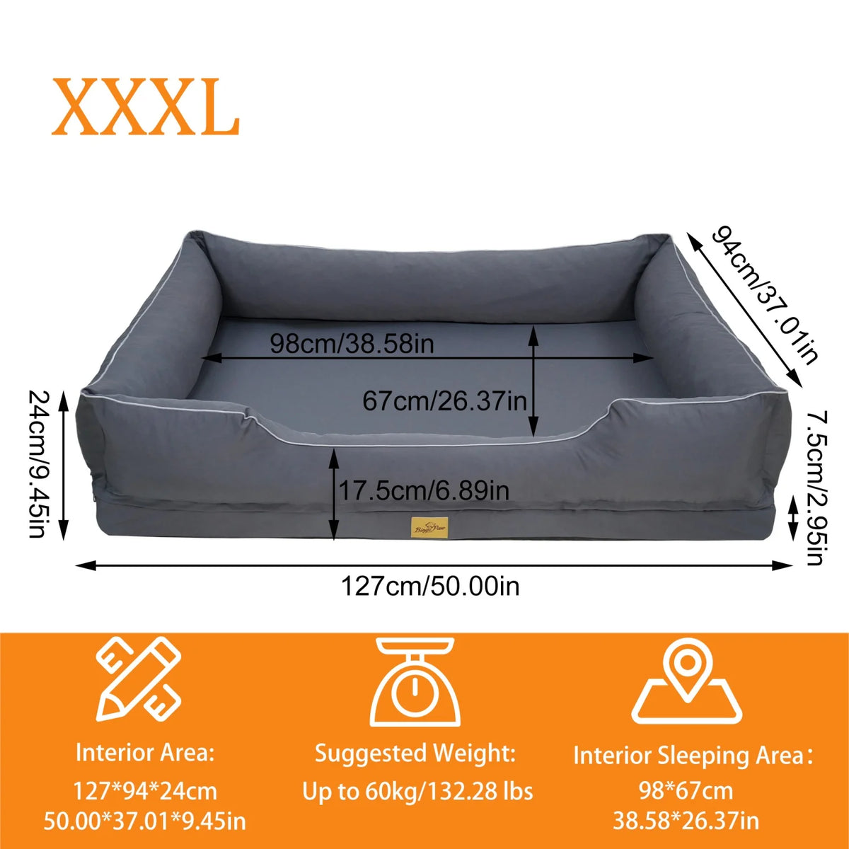 BINGOPAW Orthopedic Dog Sofa Bed With Removable Washable Cover