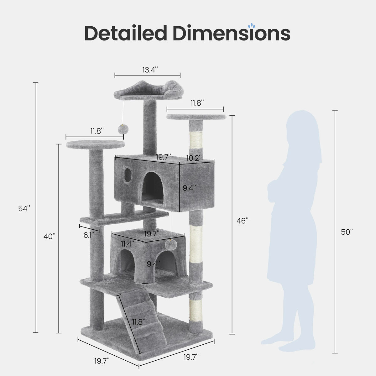 MCQ Multi-Level Cat Tree Tower With Scratching Posts And Toys