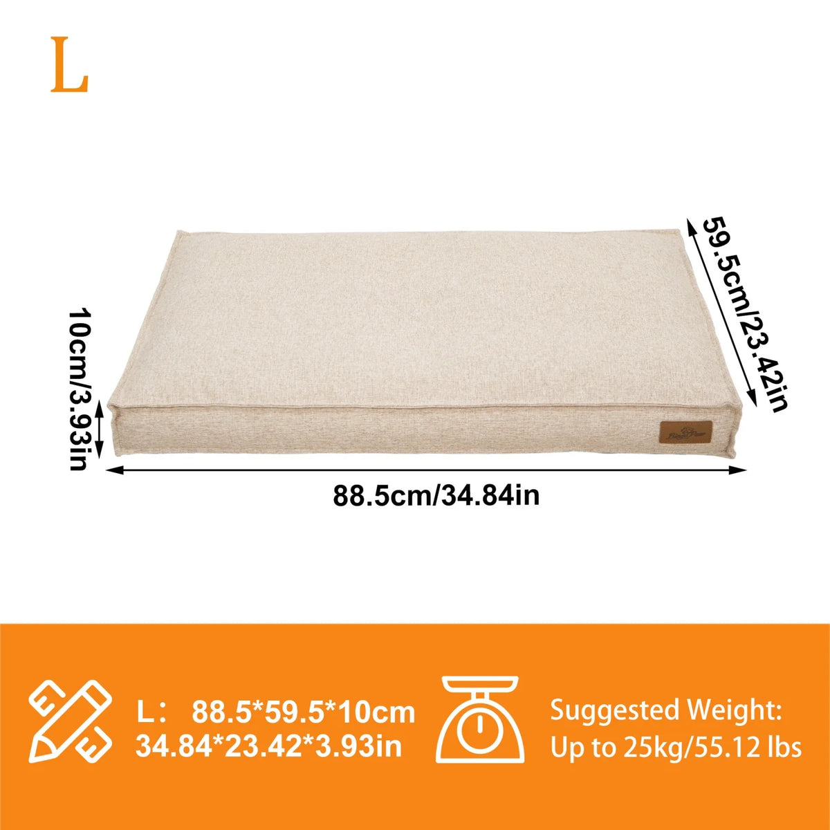BINGOPAW Waterproof Foam Dog Crate Pad With Linen Cover