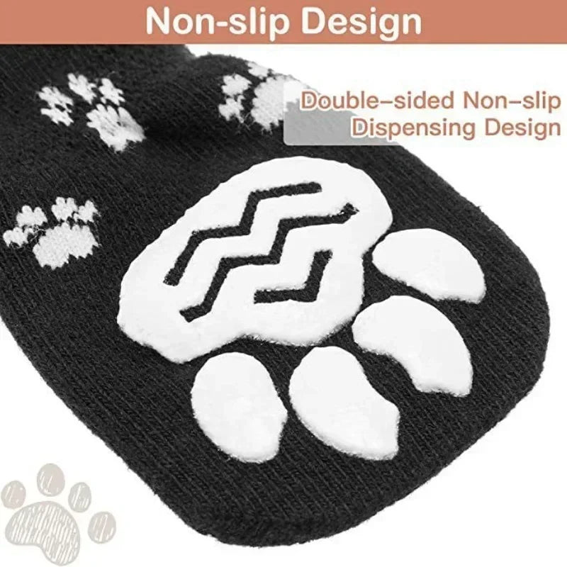 Adjustable Non Slip Dog Socks With Paw Protection For Floors