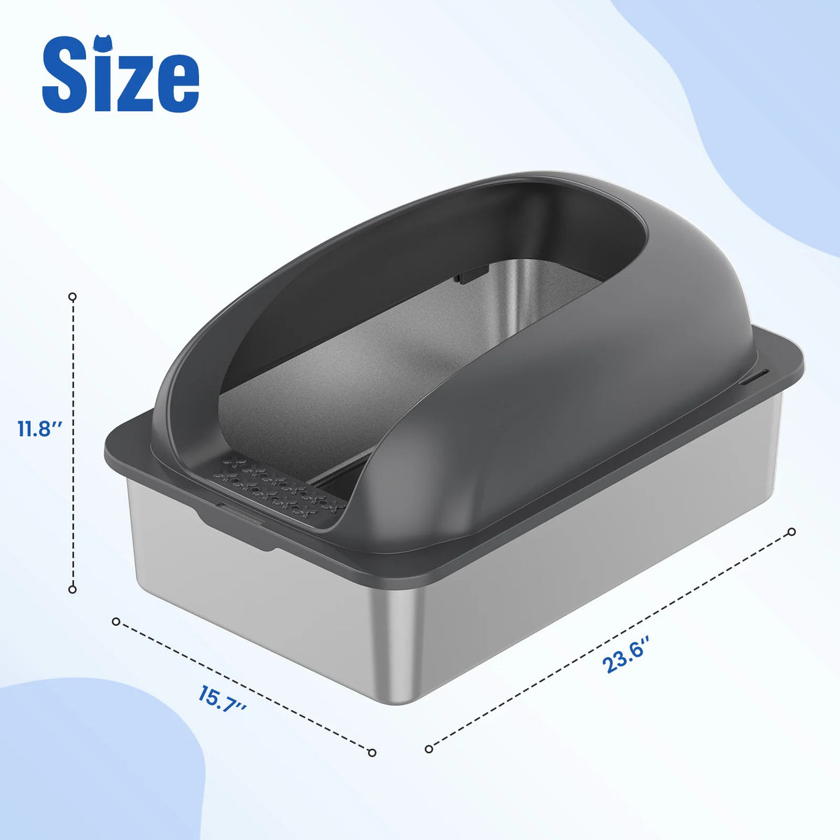 Stainless Steel Cat Litter Box With Lid And Cleaning Scoop