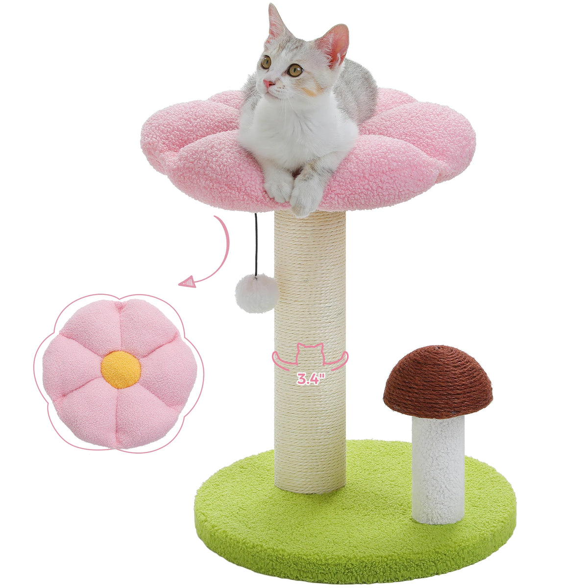 PAWZ Road Cat Scratching Post With Flower Bed And Toy Ball