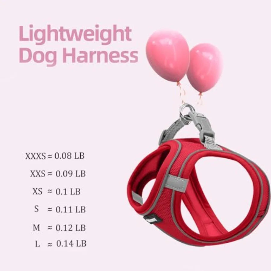 Sparkly Step In Dog Harness And Leash Set Reflective Vest