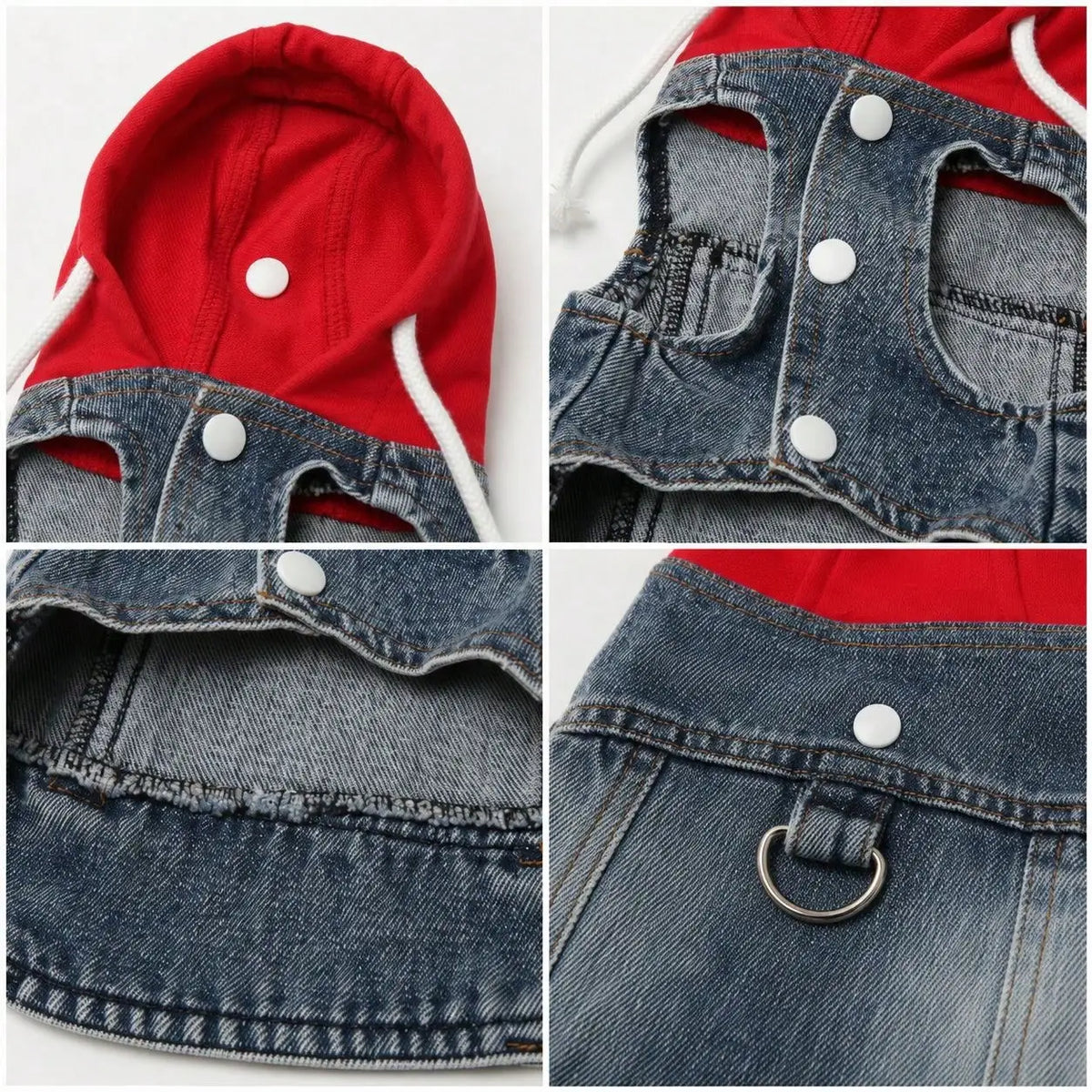 Pet Hoodie Denim Vest for Dogs and Cats Outdoor Wear